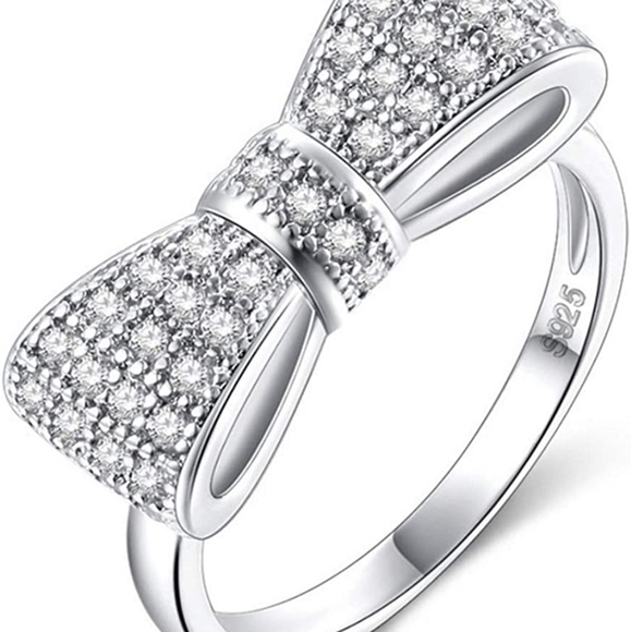 Fashion Jewelry Jewelry - New Women’s 925 Silver Beautiful Bow Engagement Party Diamond Ring